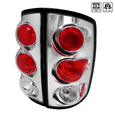 Spec-D Tuning 02-06 Dodge Ram Altezza Tail Light Chrome, LT-RAM02-TM LT-RAM02-TM